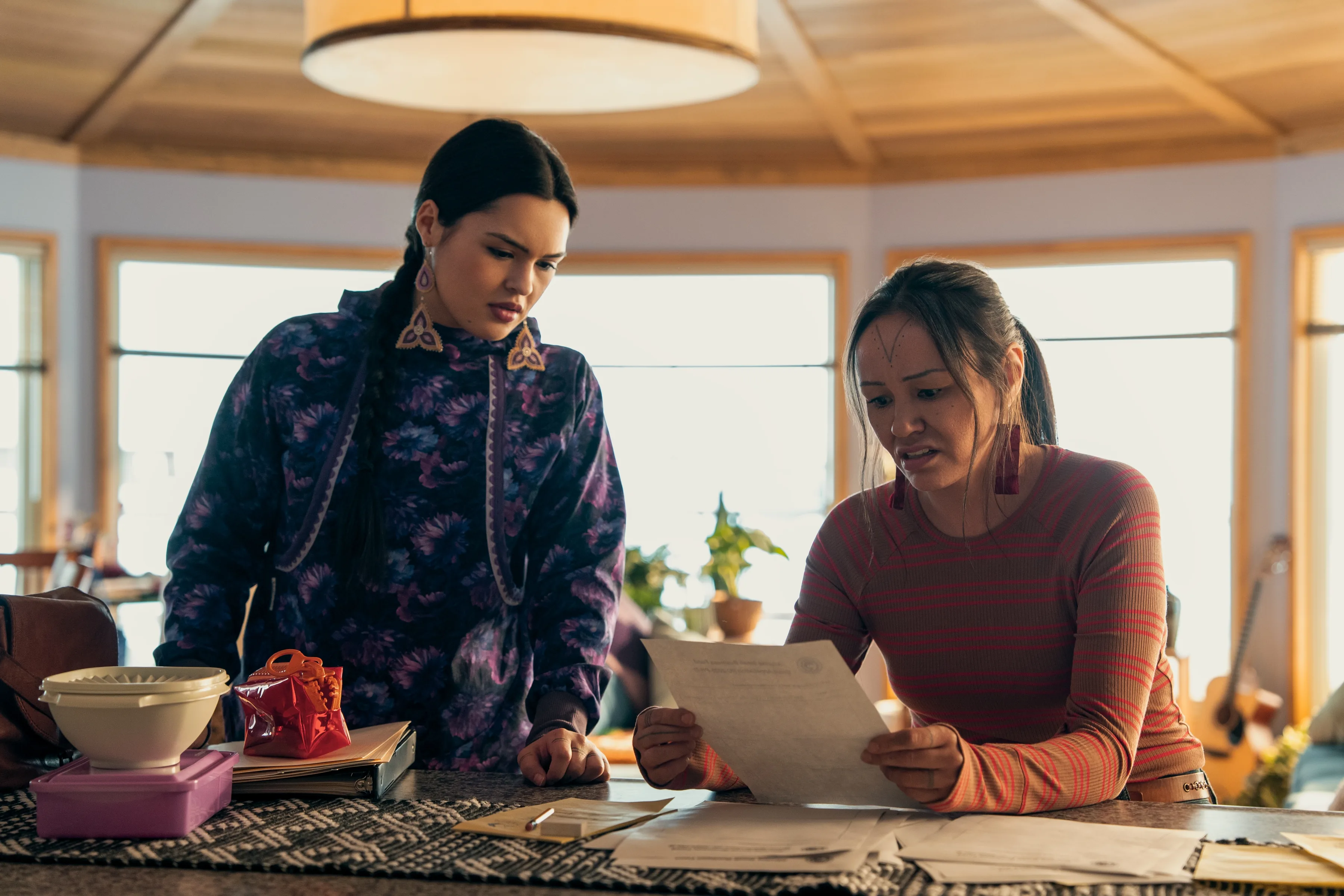 Anna Lambe and Maika Harper in North of North season two. Photo: Marni Grossman; Courtesy of CBC, APTN and Netflix